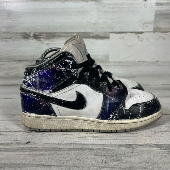 Nike Kids Air Jordan 1 High‎ OG Tie Dye PS Cu0449 100 Sneaker Black & White Size - Picture 1 of 8